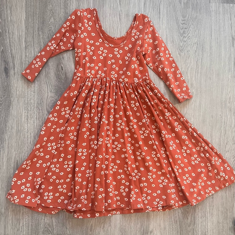 Floral Kids Dress in Red - Picture 5 of 5
